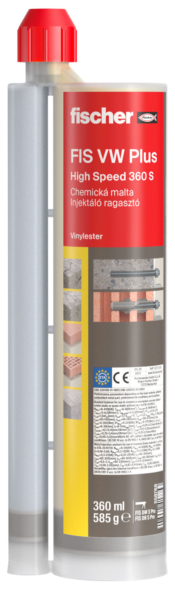 Fischer 3D 197センチ fischer Injection mortar FIS VW Plus 360 S